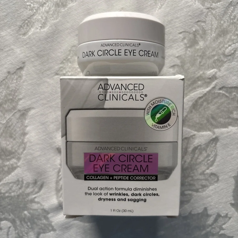 Advanced Clinicals Dark Circle Eye‎ Cream Collagen Peptide Vitamin E 1 fl oz